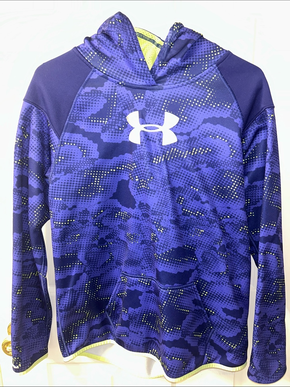 Under Armour Purple Camo Hoodie with White Logo